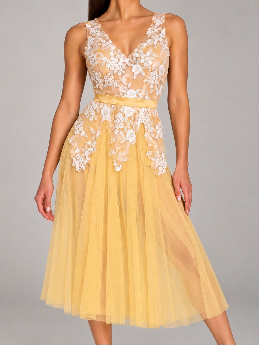 Kelle Yellow Floral Lyrical Dance Costume